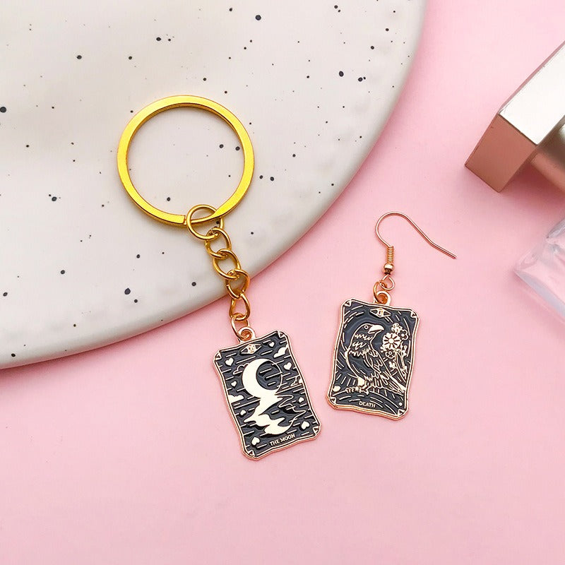 Wholesale Square Tarot Wheel of Fate DIY Alloy Drip Oil Necklace Pendant Accessories